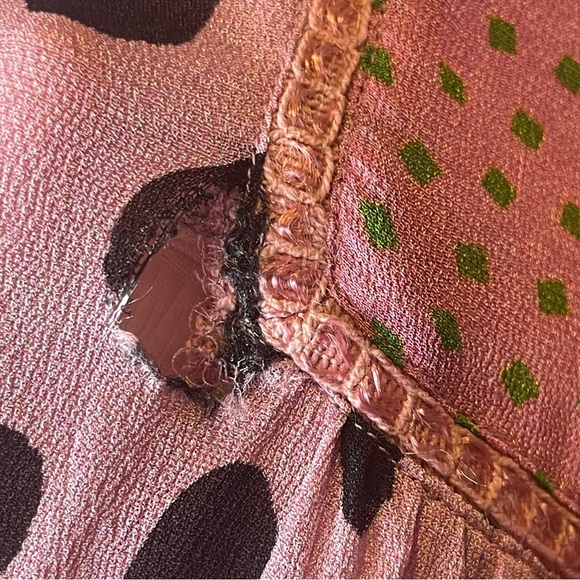 Flawed - Anthropologie Blank London Polka Dot Peasant Blouse - Petite - Picture 15 of 16